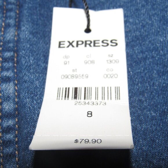 NWT EXPRESS Super High Rise Medium Wash Mom Jeans Size 8R - Picture 6 of 8